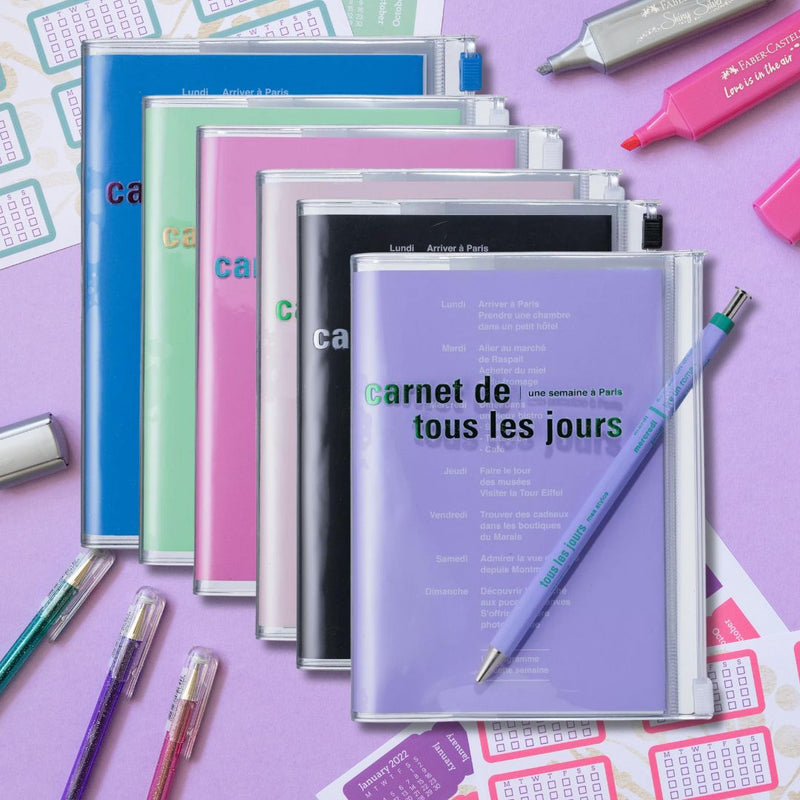 A6 Days Notebook - Tous Les Jours-Notebooks-Mark's Inc.-Black