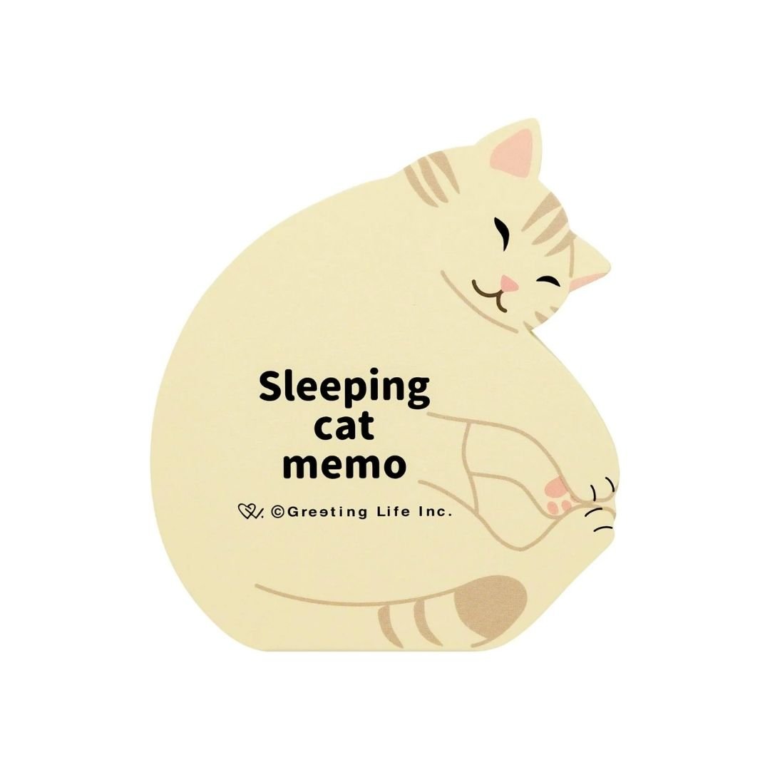 Animal Memo Pad - Sleeping Cat - Greeting Life