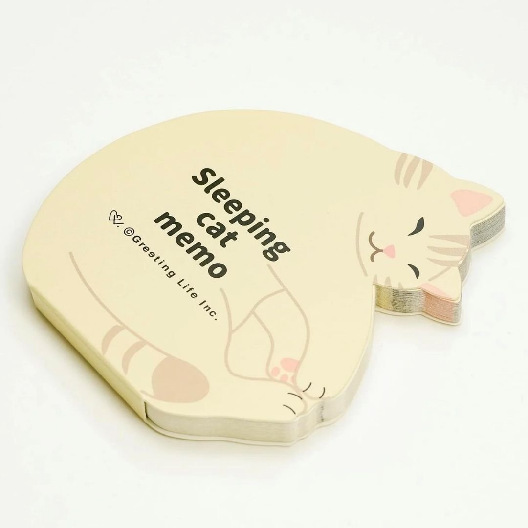 Animal Memo Pad - Sleeping Cat - Greeting Life