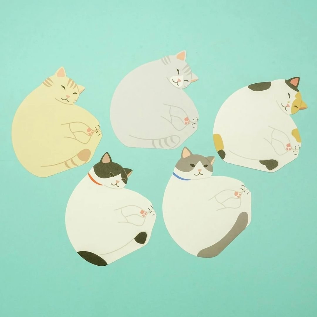 Animal Memo Pad - Sleeping Cat - Greeting Life
