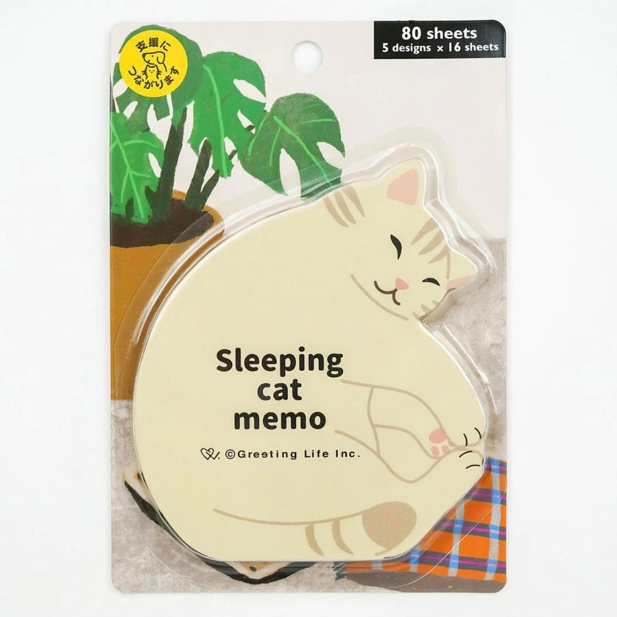 Animal Memo Pad - Sleeping Cat - Greeting Life