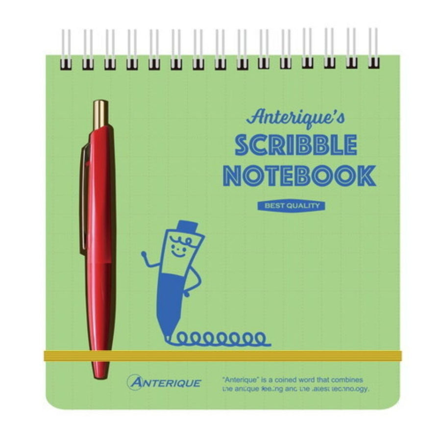 Anterique Square Scribble Notebook with Pen - Green - Anterique