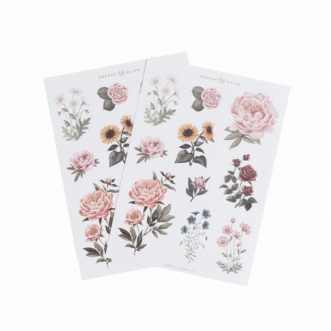 Antique Floral Sticker Set - Archer & Olive - Archer & Olive - Under the Rowan Trees