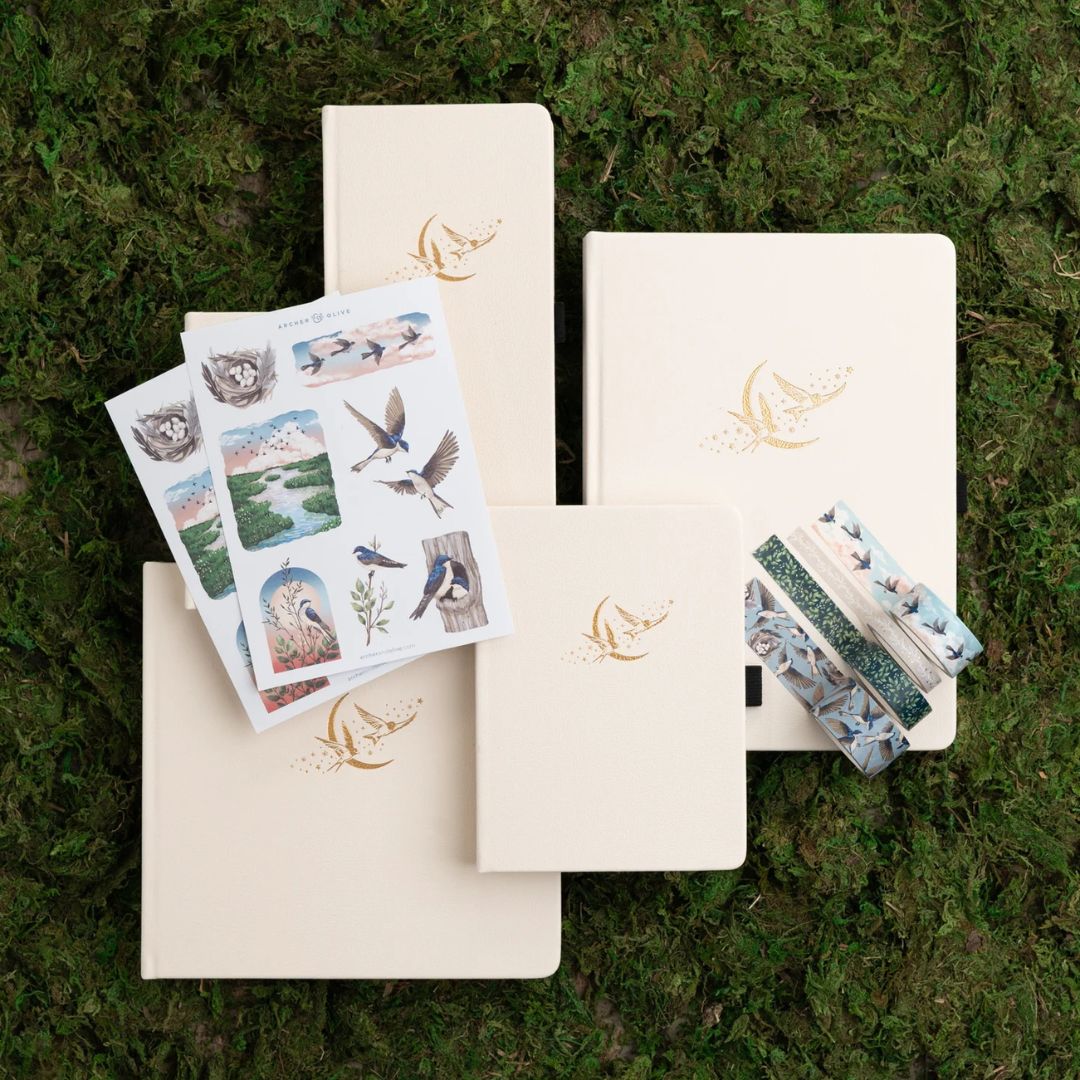 Archer & Olive Swallows A6 Dot Grid Journal - Archer & Olive - Under the Rowan Trees