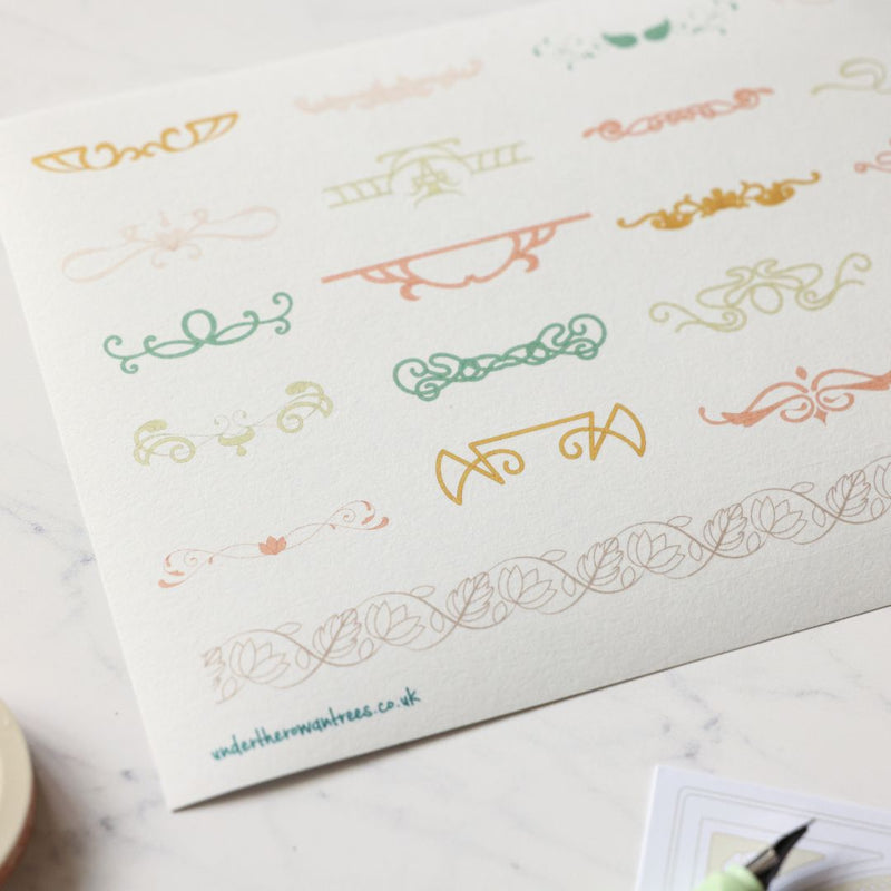 Art Nouveau Sticker Sheets-Stickers-Under the Rowan Trees-Borders