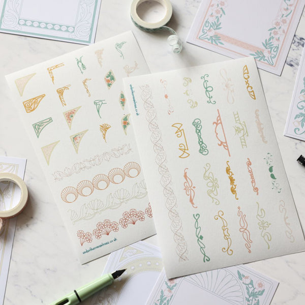 Art Nouveau Sticker Sheets-Stickers-Under the Rowan Trees-Borders