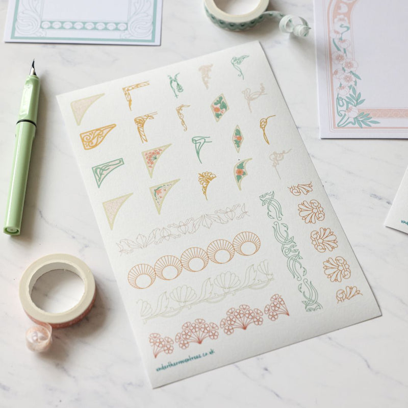 Art Nouveau Sticker Sheets-Stickers-Under the Rowan Trees-Corners