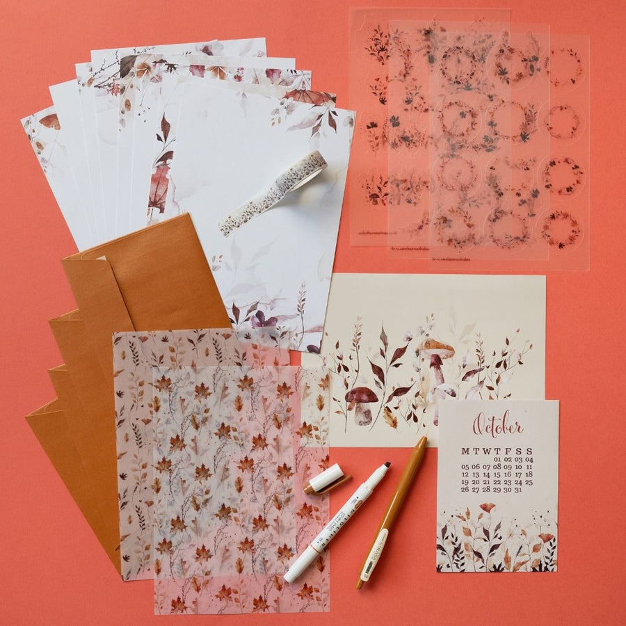 Autumn Leaves Stationery Rowan Berry Box - Under the Rowan Trees
