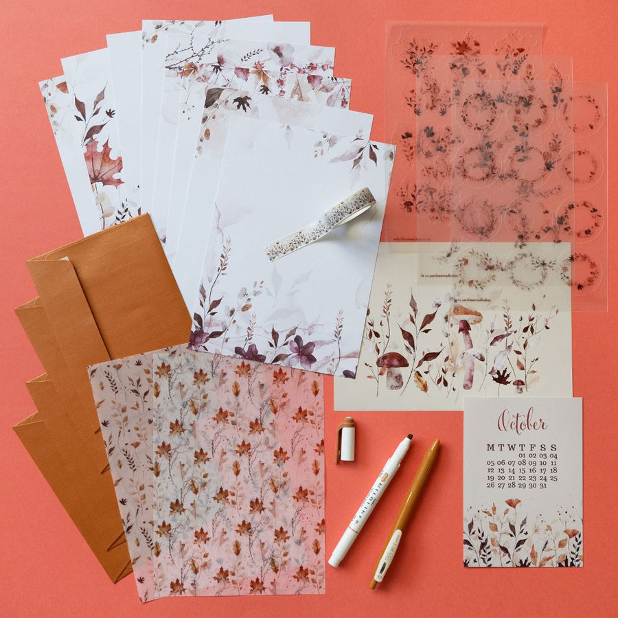 Autumn Leaves Stationery Rowan Berry Box - Under the Rowan Trees