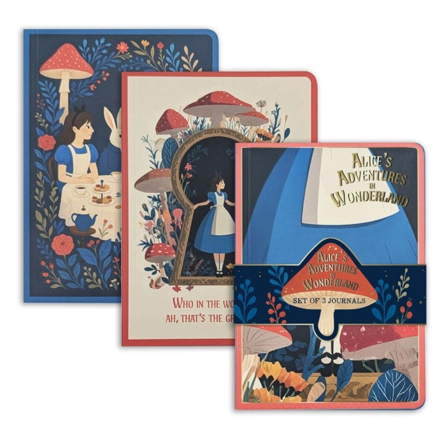 B6 Notebooks Alice in Wonderland Set of 3 - Portico Designs