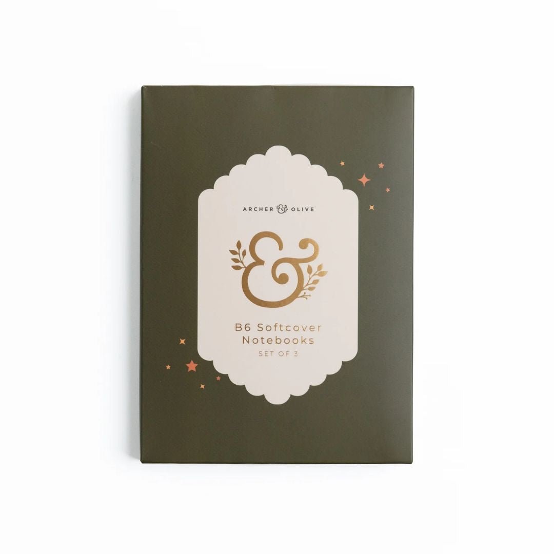 B6 Softcover Notebooks Set of 3 - Archer & Olive - Archer & Olive