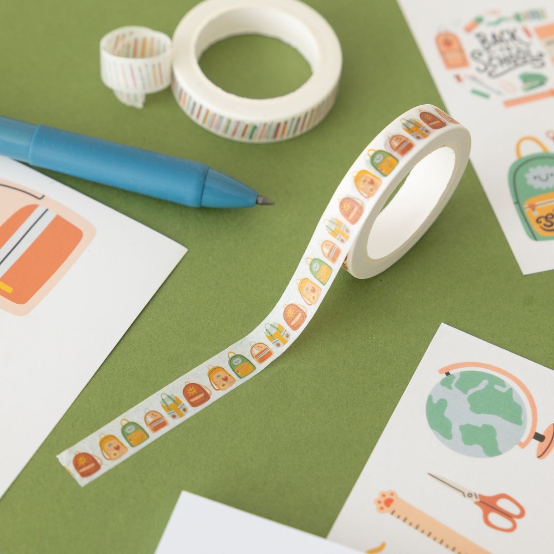 Back to School Washi Tapes - Backpacks - Under the Rowan Trees