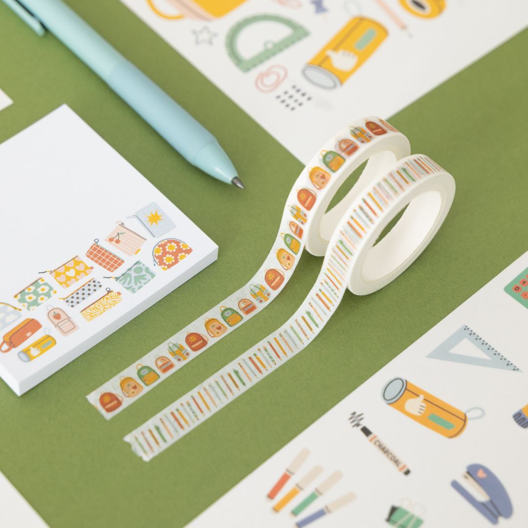 Back to School Washi Tapes - Pencils - Under the Rowan Trees