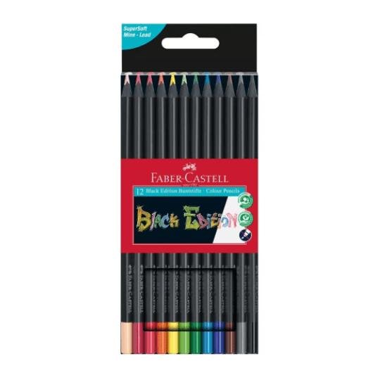 Black Edition 12 Colour Pencils Faber-Castell-Coloured Pencils-Faber-Castell-