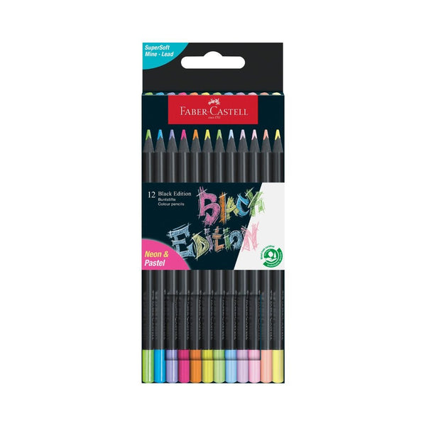 Neon & Pastel Colour Pencils Black Edition Faber-Castell-Coloured Pencils-Faber-Castell-