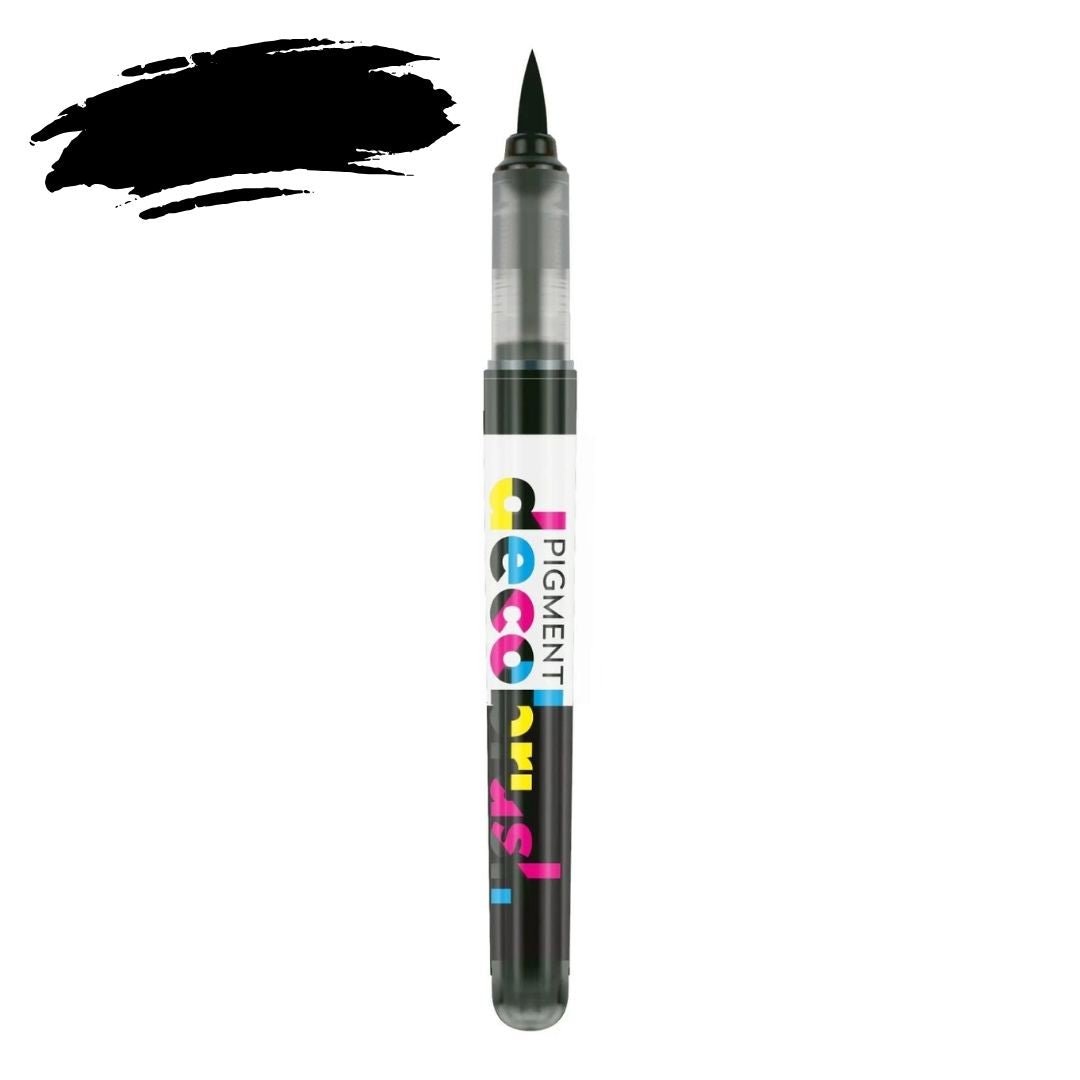 Black Karin Pigment Decobrush Brush Pen - Under the Rowan Trees