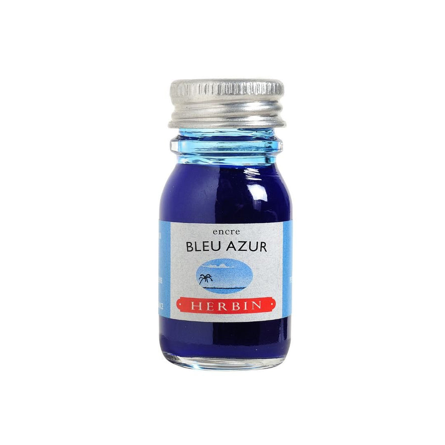 Bleu Azur Herbin Fountain Pen Ink Bottle 10ml - Herbin - Fountain Pen Inks - Under the Rowan Trees