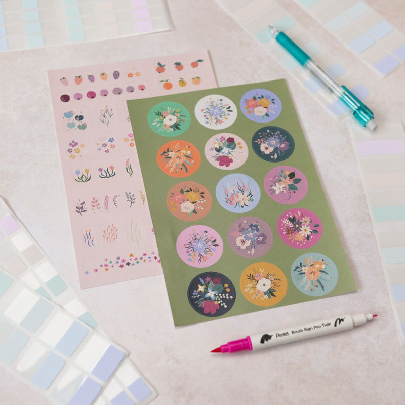 Blooming Meadow Sticker Sheets-Stickers-Under the Rowan Trees-Flowers
