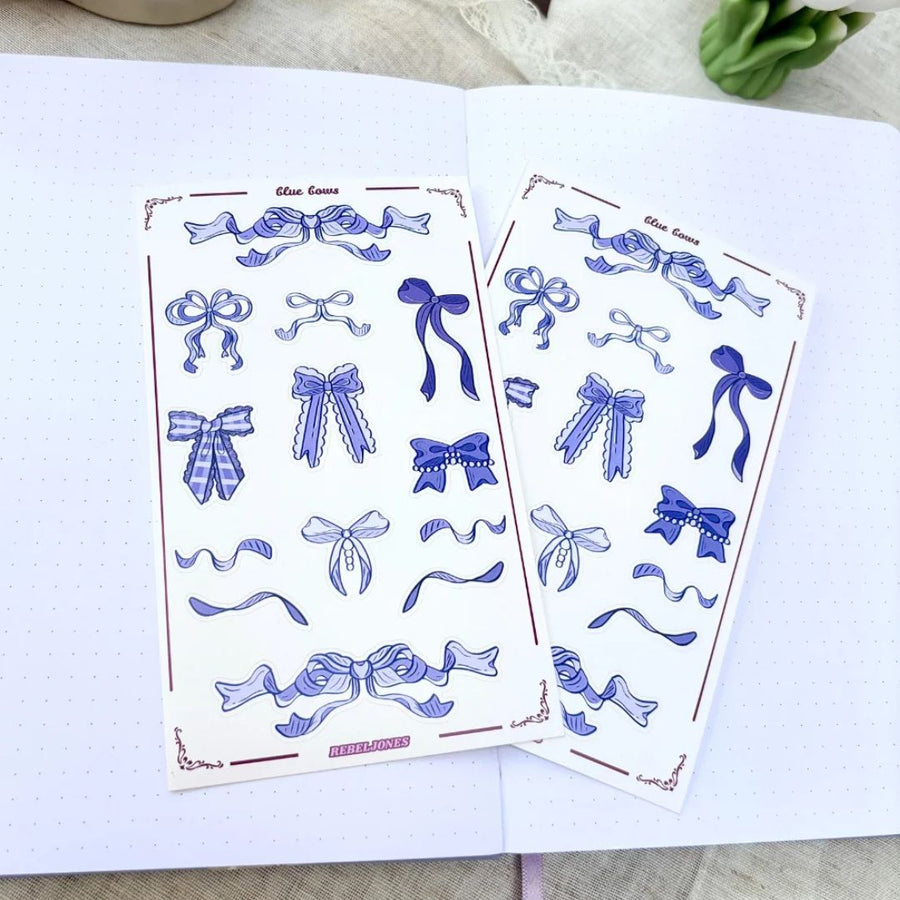 Blue Bows Sticker Sheet - Rebel Jones