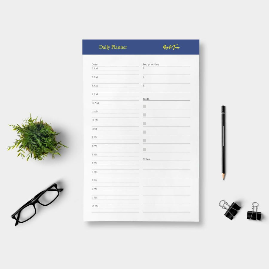 Blue Daily Planner Tear - off Pad - Yop & Tom - Under the Rowan Trees