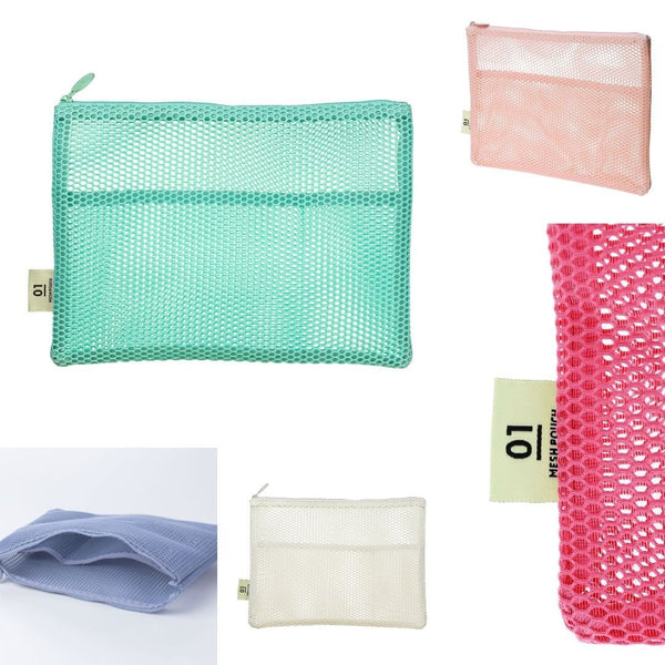 Mesh Journal Storage Pouch A5-Storage-Mark's Inc.-Bright Pink