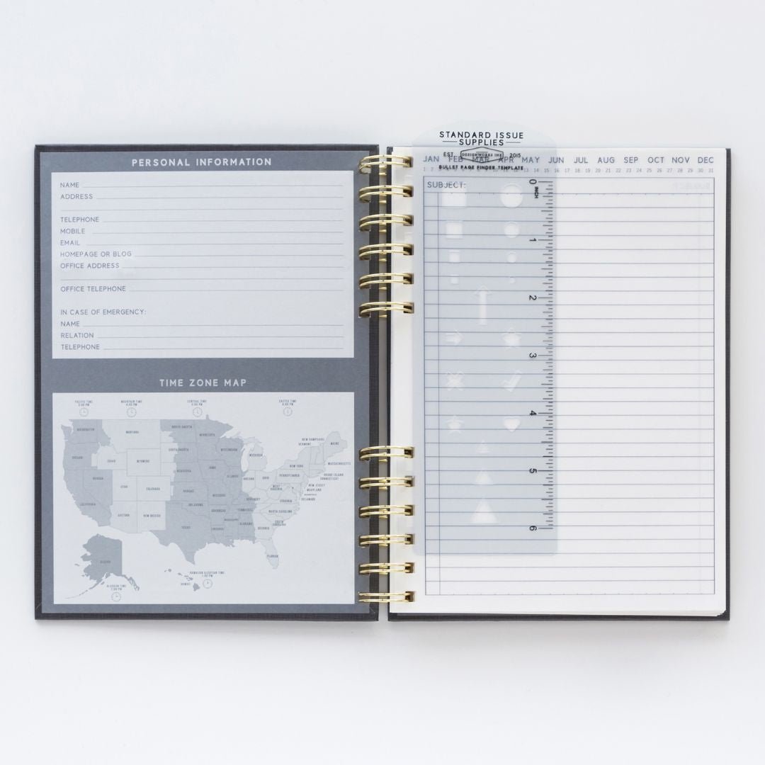 Blue Standard Issue Twin Wire Planner - Designworks Collective - Under the Rowan Trees