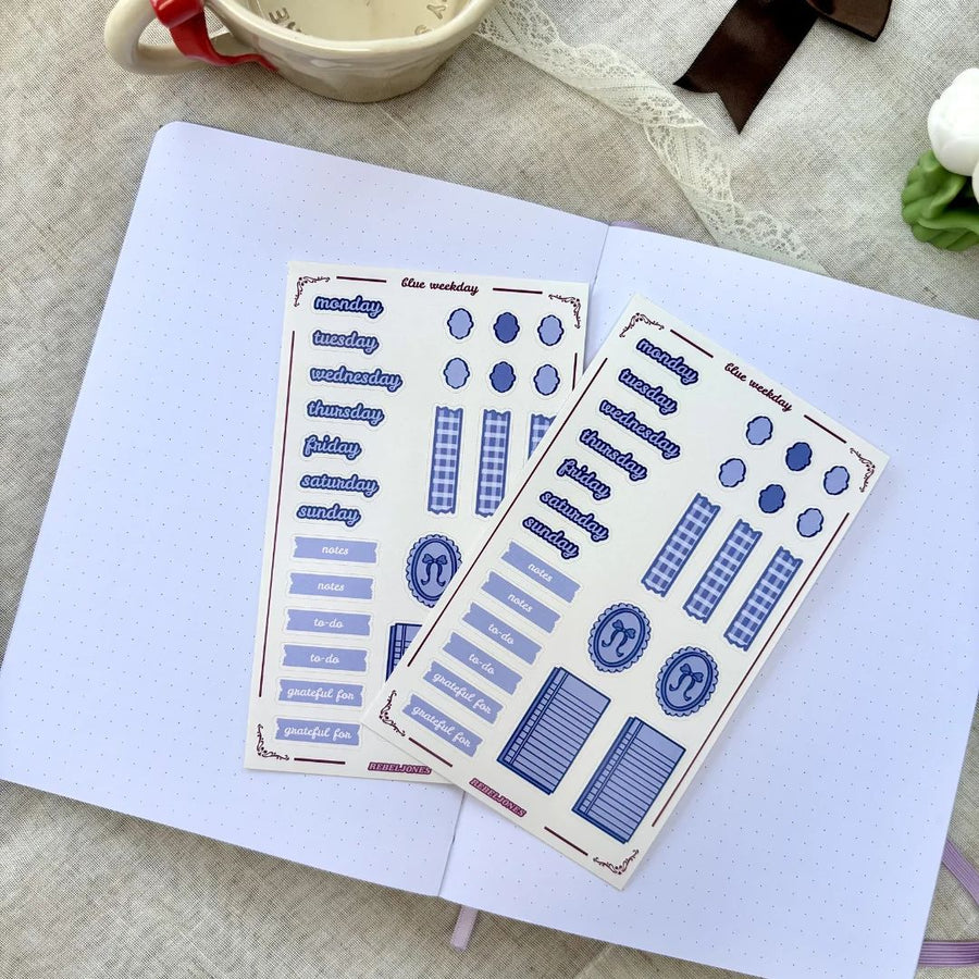 Blue Weekday Sticker Sheet - Rebel Jones