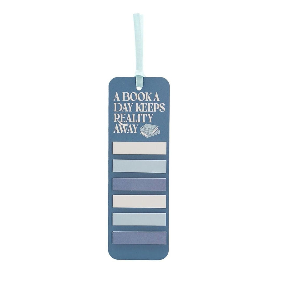 Bookmark with Sticky Tabs - A Book A Day Keeps Reality Away - Half Moon Bay