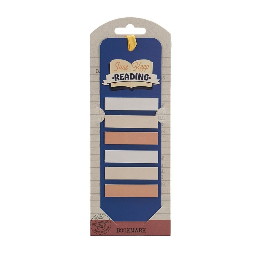 Bookmark with Sticky Tabs - Just Keep Reading - Half Moon Bay