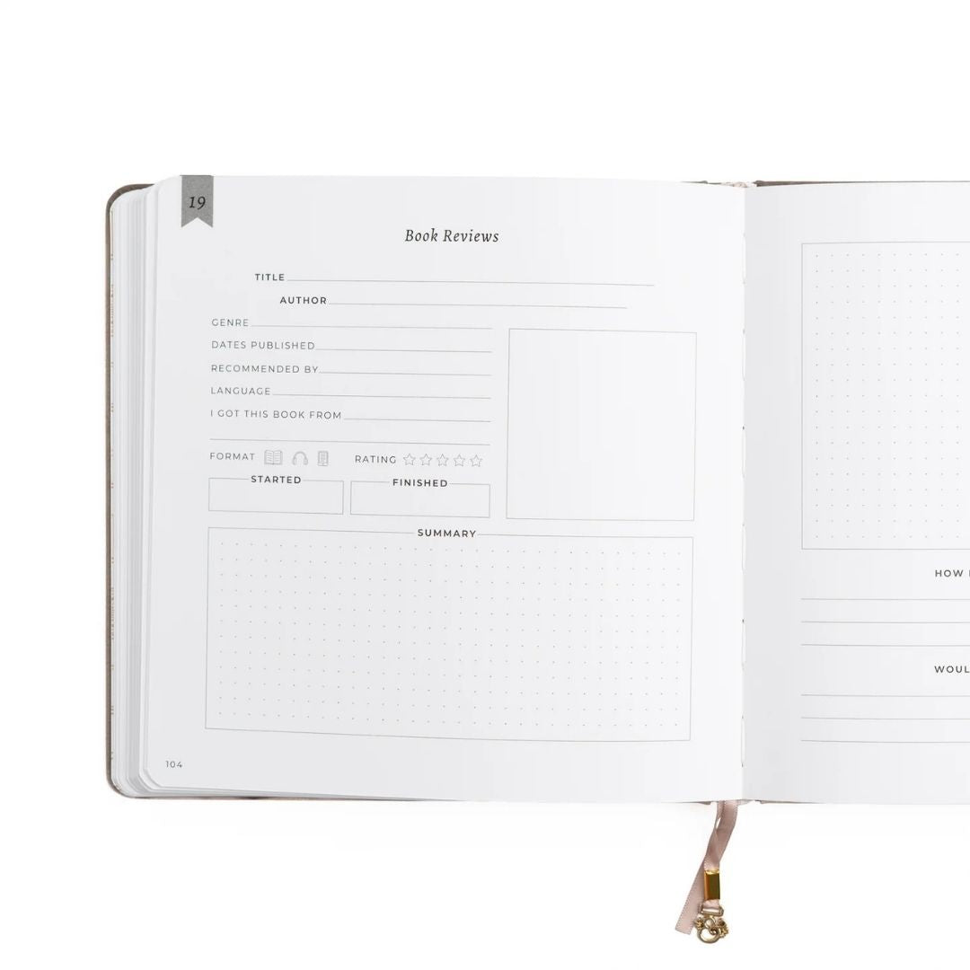 Bookshelf Reading Journal Square - Archer & Olive