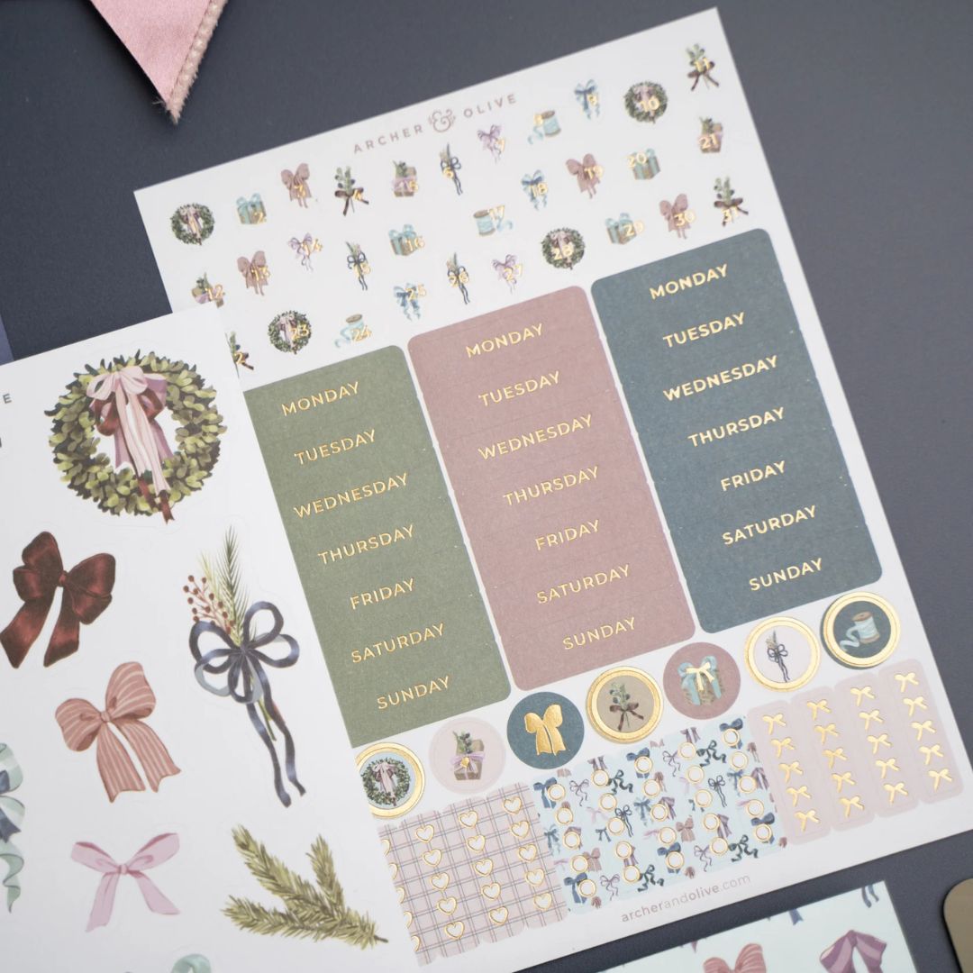 Bows & Boughs Monthly Planner Kit Archer & Olive - Archer & Olive