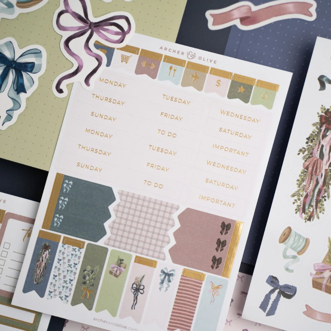 Bows & Boughs Monthly Planner Kit Archer & Olive - Archer & Olive