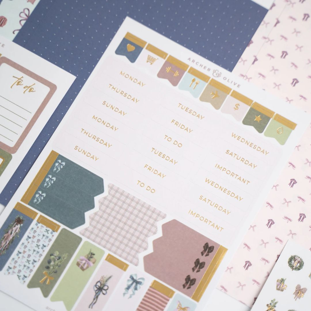 Bows & Boughs Monthly Planner Kit Archer & Olive - Archer & Olive