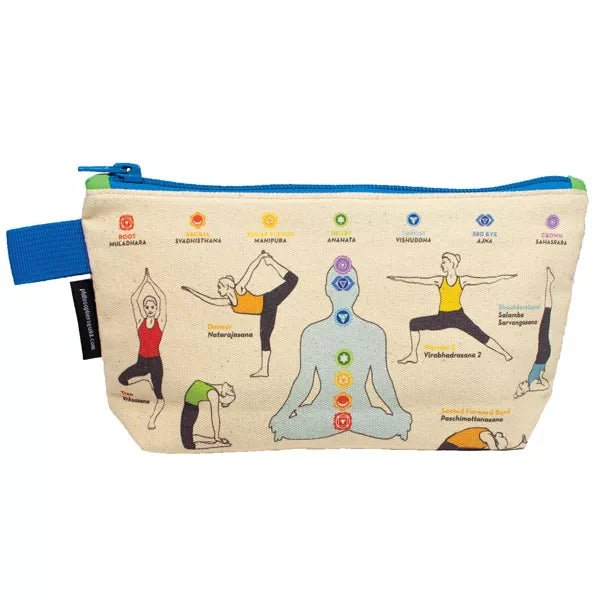 Canvas Pencil Case - The Unemployed Philosophers Guild-Yoga Poses Front