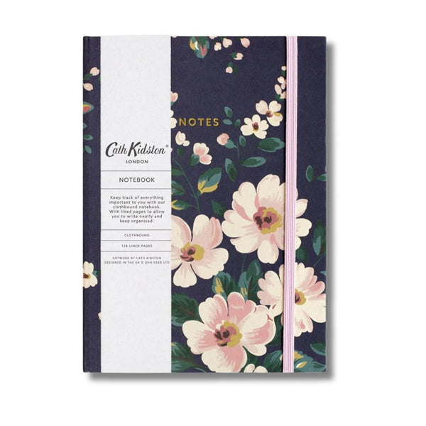 Cath Kidston Cloth Covered Lined Notebooks-Notebooks-Ohh Deer-Navy Floral