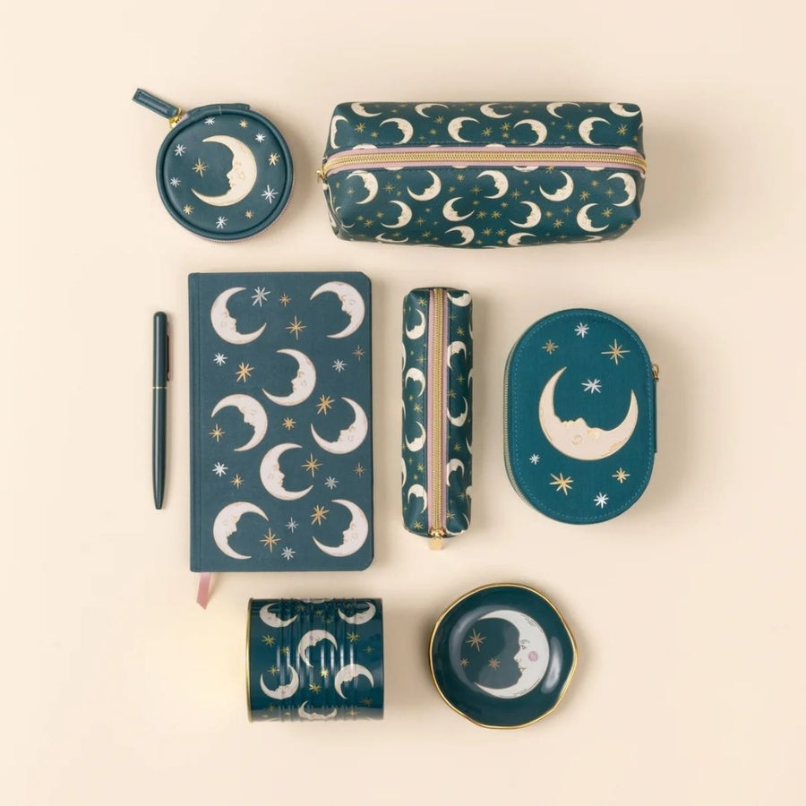 Celestial Bookcloth Journals - Teal Moon - Designworks Collective