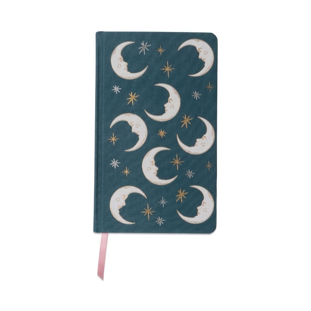 Celestial Bookcloth Journals - Teal Moon - Designworks Collective