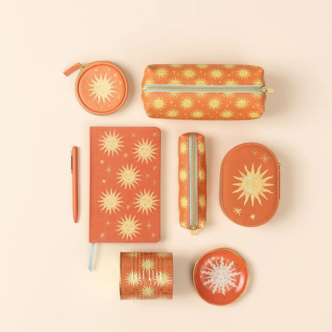 Celestial Bookcloth Journals - Terracotta Sun - Designworks Collective