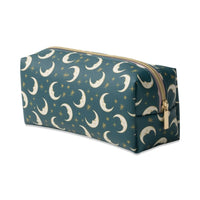 Celestial Pencil Pouch - Vegan Leather - Teal Moon - Designworks Collective