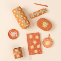 Celestial Pencil Pouch - Vegan Leather - Terracotta Sun - Designworks Collective