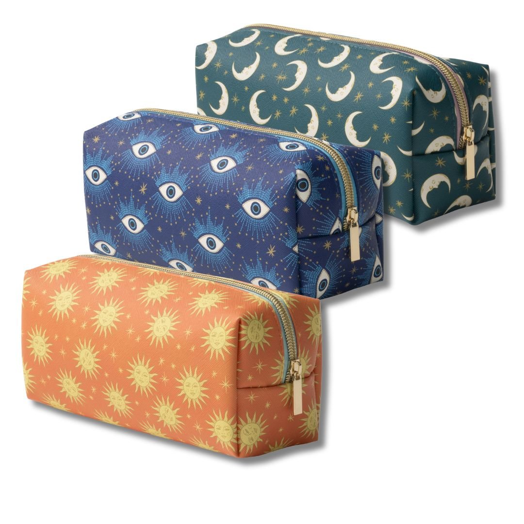 Celestial Pencil Pouch - Vegan Leather - Terracotta Sun - Designworks Collective