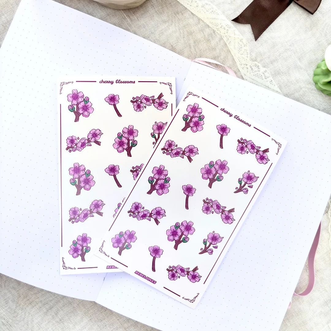 Cherry Blossom Sticker Sheet - Rebel Jones