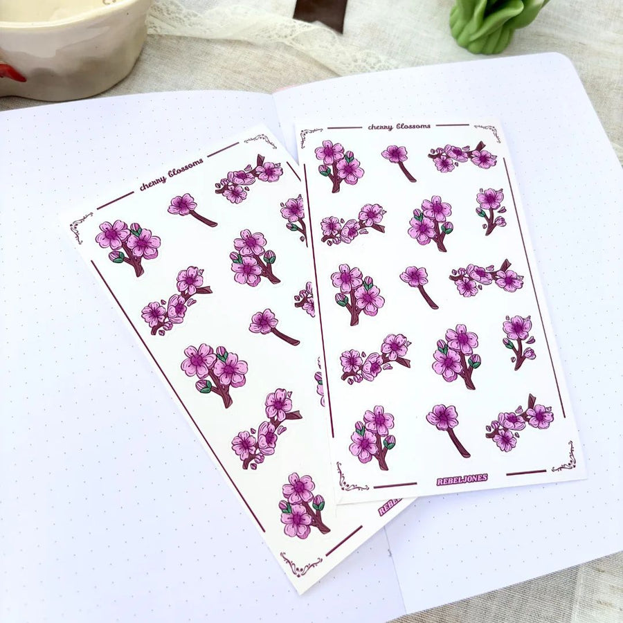 Cherry Blossom Sticker Sheet - Rebel Jones