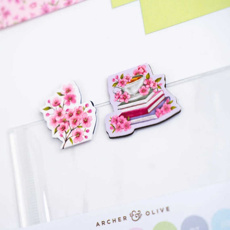 Cherry Blossom Themed Journal Kit-Magnetic Bookmarks