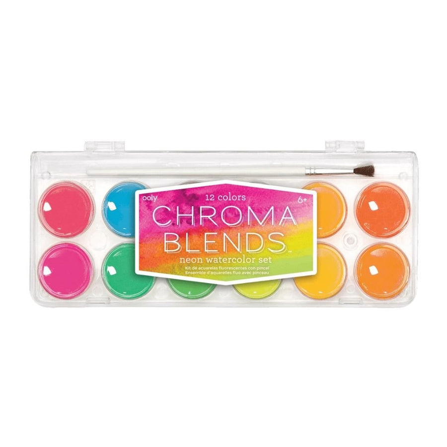 Chroma Blends Neon Watercolour Paint Set - 12 Colours - Ooly