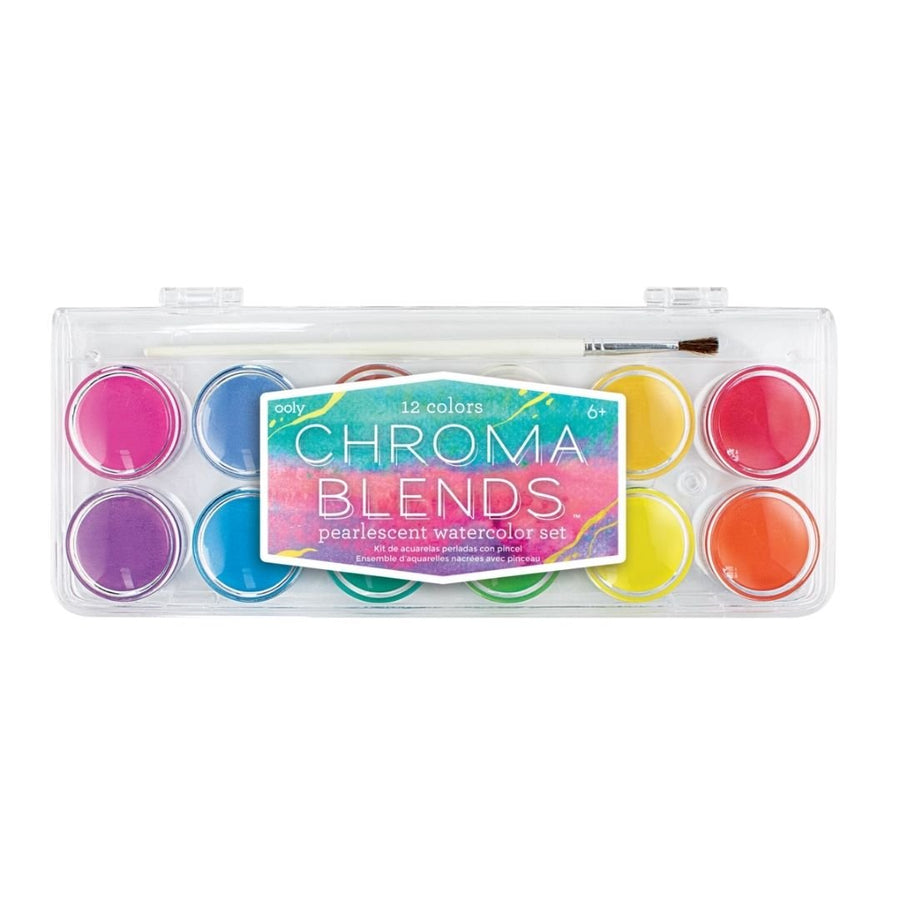 Chroma Blends Pearlescent Watercolour Paint Set - 12 Colours - Ooly