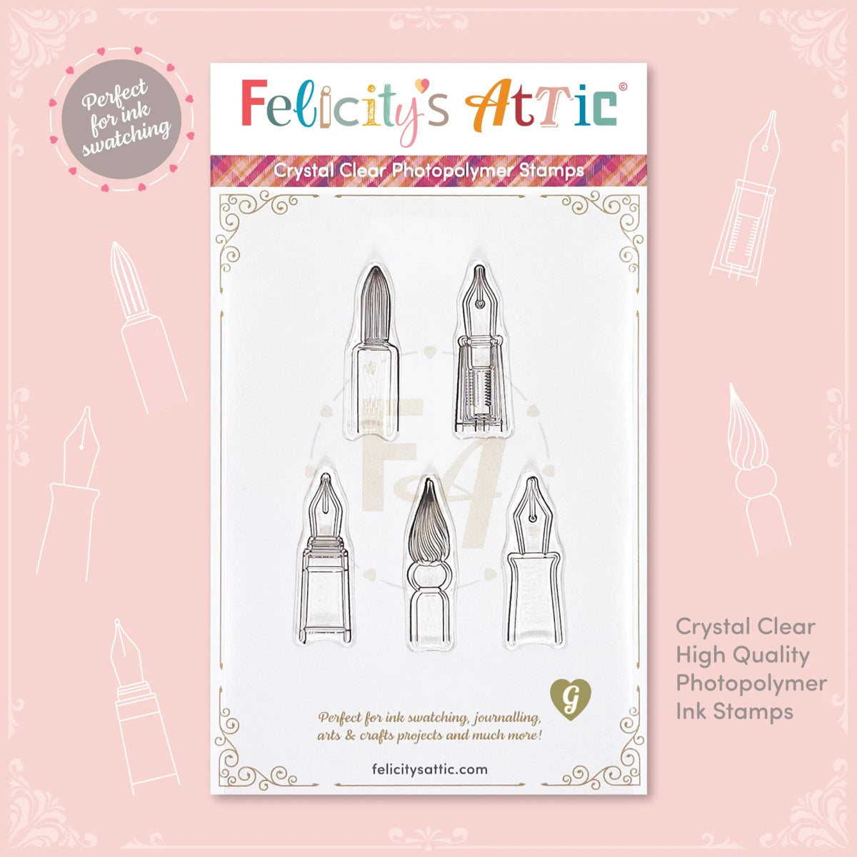 Clear Calligraphy Nib Stamps - Set G - Felicity's Attic