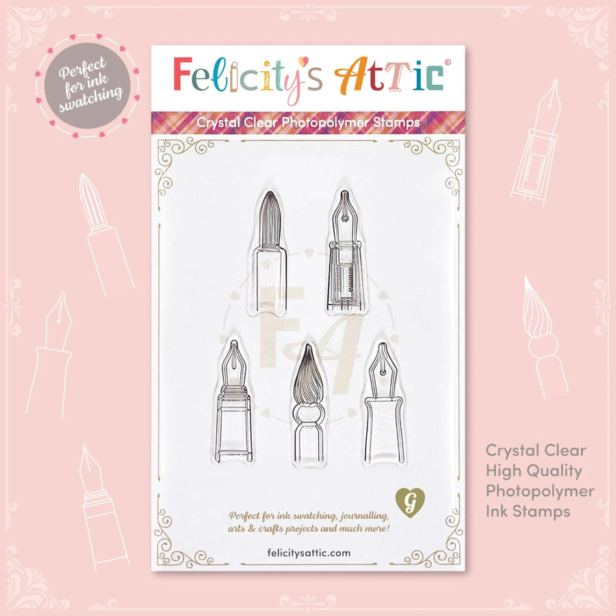 Clear Calligraphy Nib Stamps - Set G - Felicity's Attic