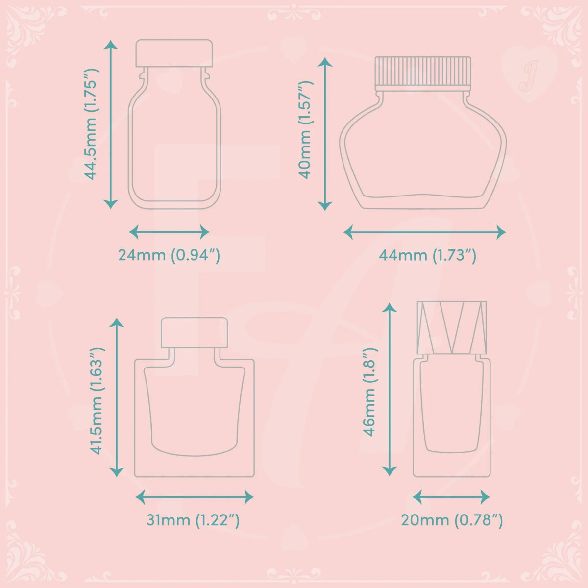 Clear Ink Bottle Stamps - Set J - Felicity's Attic