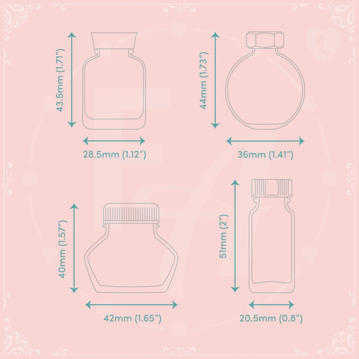 Clear Ink Bottle Stamps - Set L - Felicity's Attic